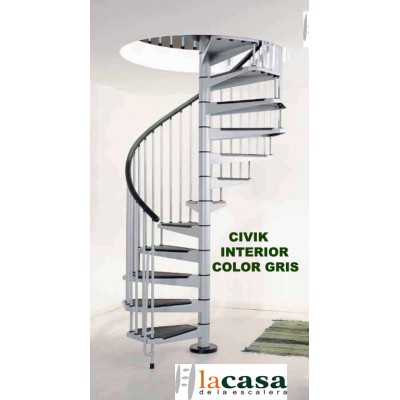 Escalera caracol en kit  modelo Civik interior en acero lacado