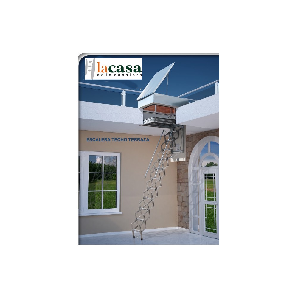 Escalera  Techo acordeón  acero galvanizado salida a terraza
