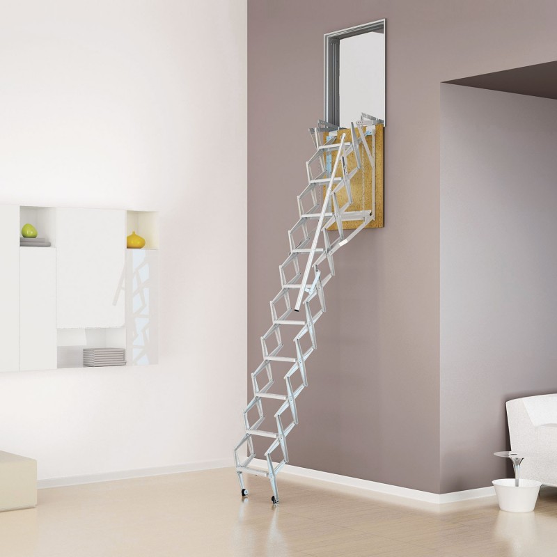 Escalera  acordeón  acero galvanizado Pared vertical