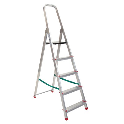 Escalera domestica  Linea Segura aluminio  peldaños de 8 cm una subida