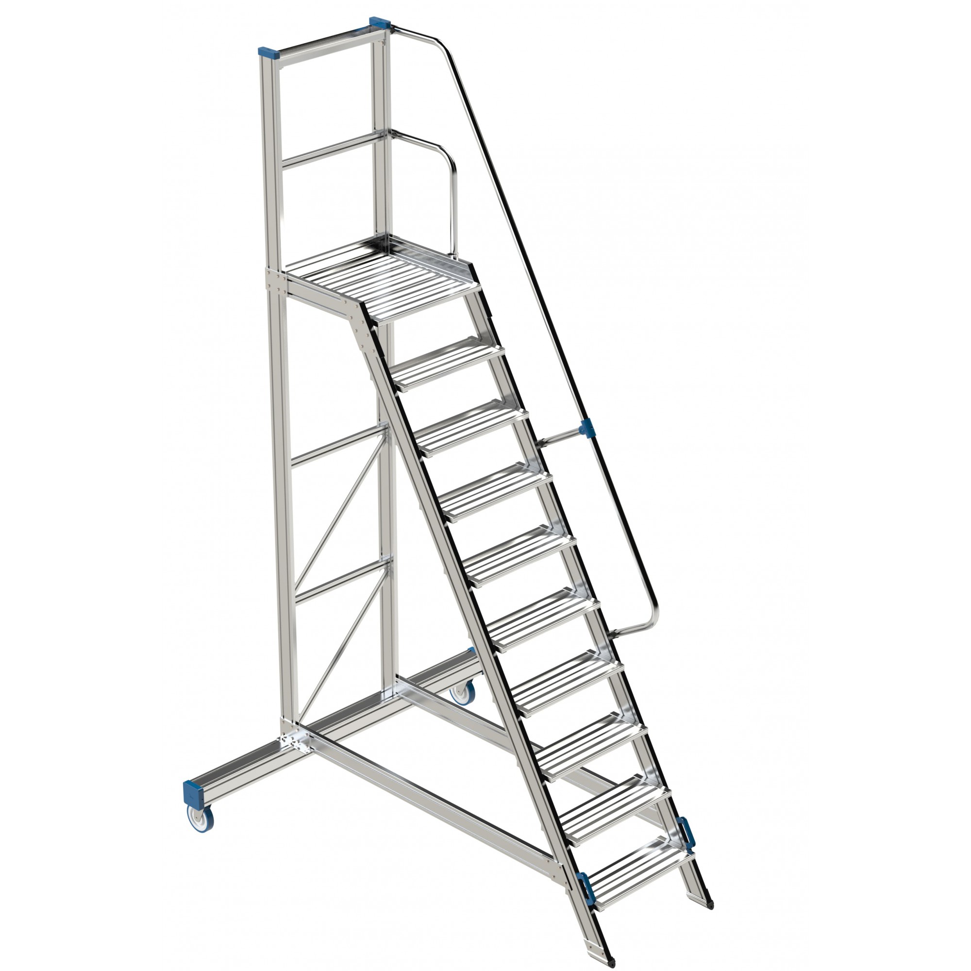 Escalera 6 Peldaños con Plataforma Aluminio Ergonómica