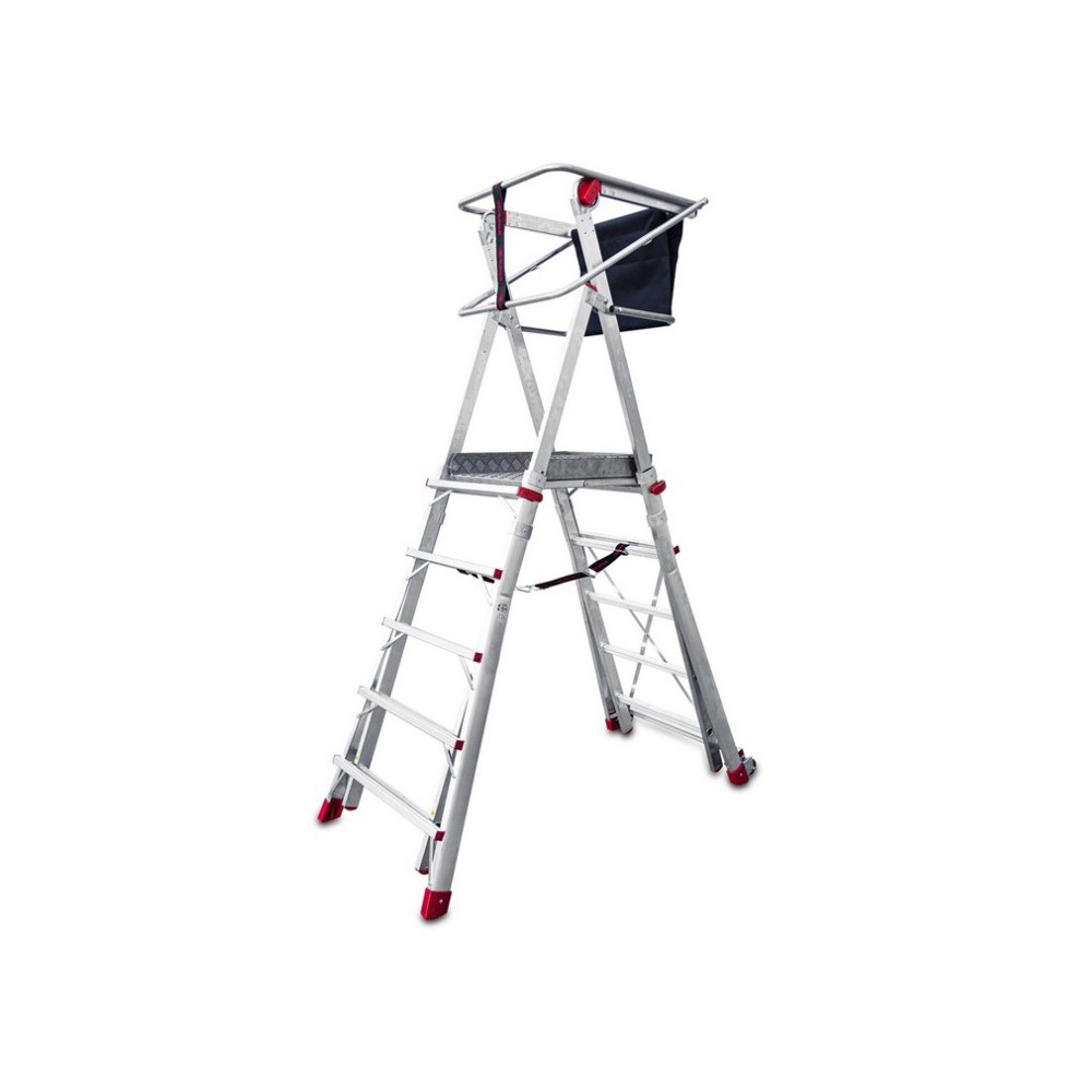 Escalera telescopica con plataforma de trabajo