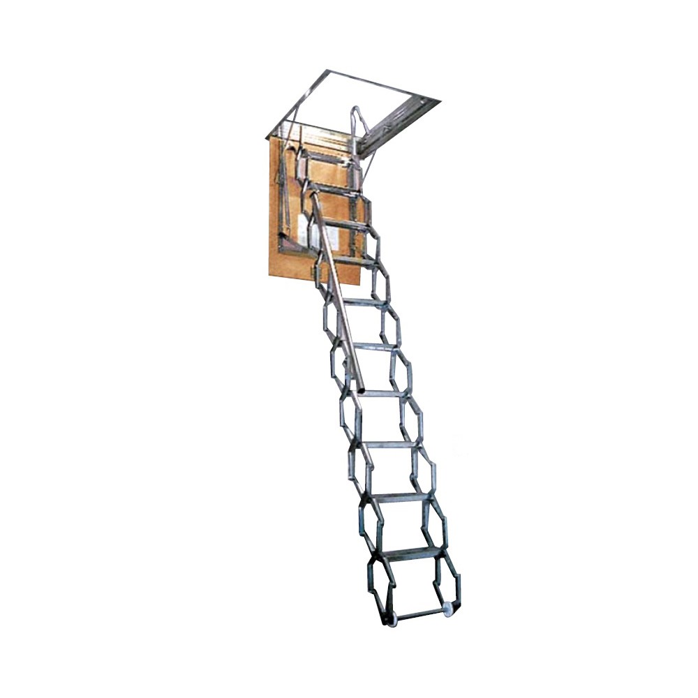 Escalera  acordeón  acero galvanizado techo manual
