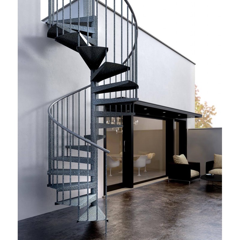 Escalera caracol en kit modelo  F20Z-RD exterior acero galvanizado